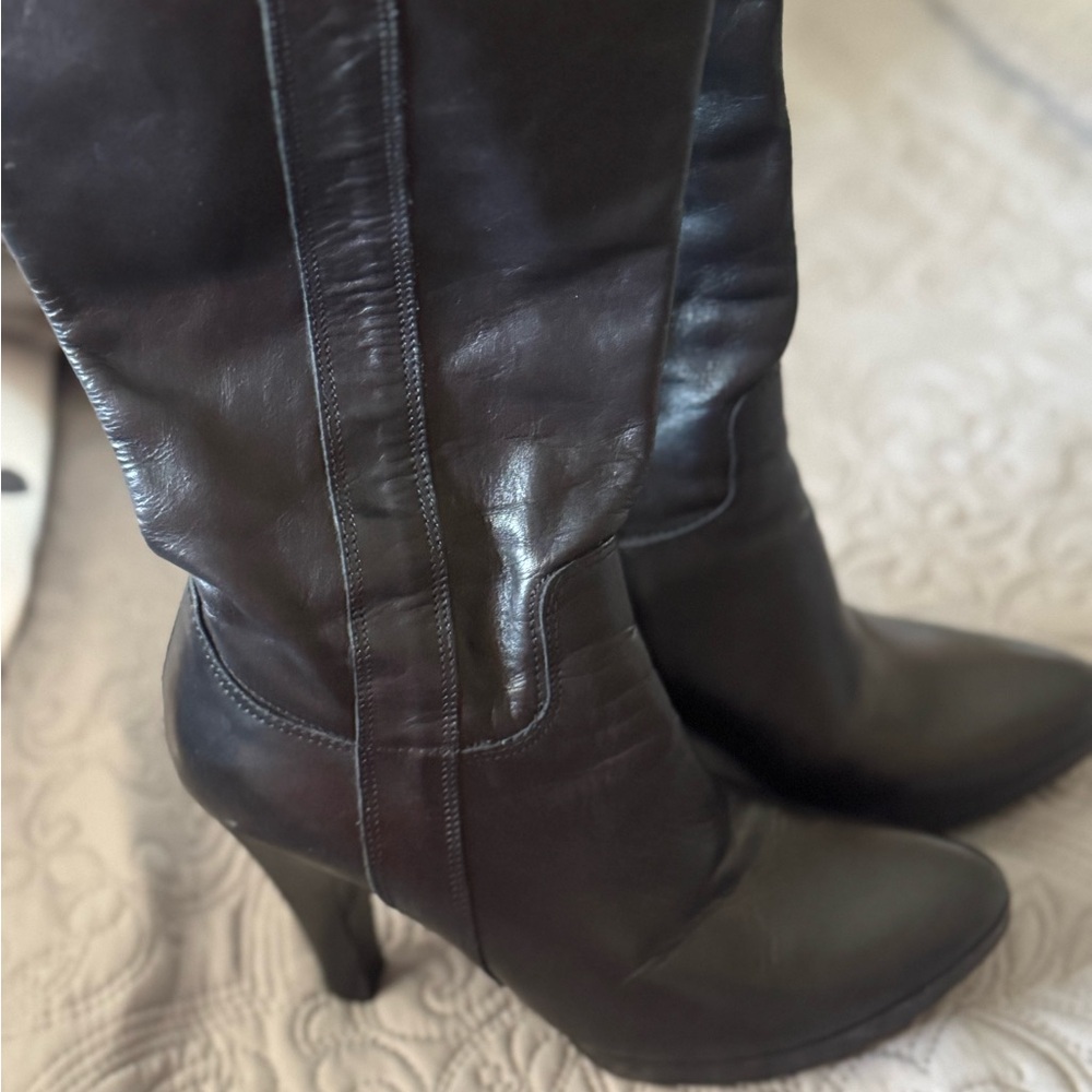 Charles David Black Heeled Boots